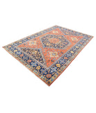 Humna 6'8'' X 9'10'' Hand-Knotted Wool Rug 6'8'' x 9'10'' (200 X 295) / Rust / Blue