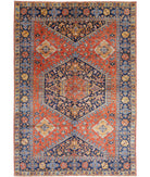 Humna 6'8'' X 9'10'' Hand-Knotted Wool Rug 6'8'' x 9'10'' (200 X 295) / Rust / Blue