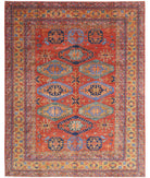 Humna 9'5'' X 11'8'' Hand-Knotted Wool Rug 9'5'' x 11'8'' (283 X 350) / Rust / Gold