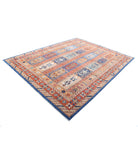 Humna 7'9'' X 9'8'' Hand-Knotted Wool Rug 7'9'' x 9'8'' (233 X 290) / Blue / Rust