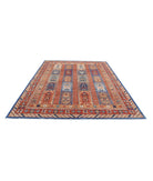 Humna 7'9'' X 9'8'' Hand-Knotted Wool Rug 7'9'' x 9'8'' (233 X 290) / Blue / Rust