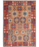 Humna 6'9'' X 9'7'' Hand-Knotted Wool Rug 6'9'' x 9'7'' (203 X 288) / Taupe / Red