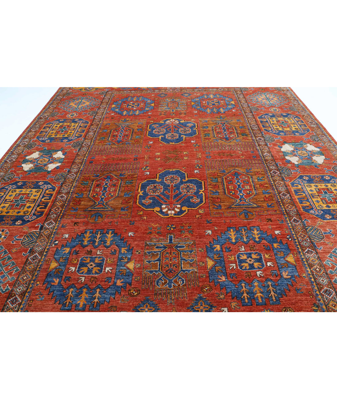 Humna 10'3'' X 14'3'' Hand-Knotted Wool Rug 10'3'' x 14'3'' (308 X 428) / Rust / Gold