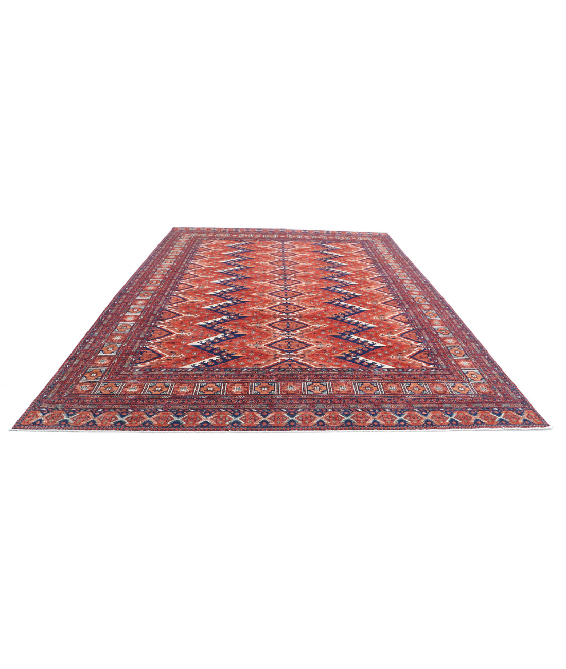 Humna 10'0'' X 13'8'' Hand-Knotted Wool Rug 10'0'' x 13'8'' (300 X 410) / Multi / Red