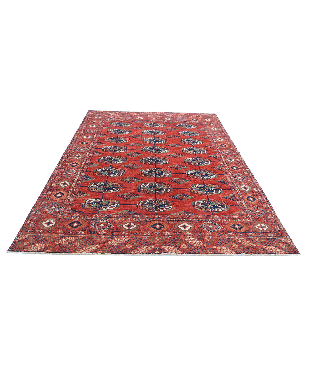 Humna 6'7'' X 9'7'' Hand-Knotted Wool Rug 6'7'' x 9'7'' (198 X 288) / Red / N/A