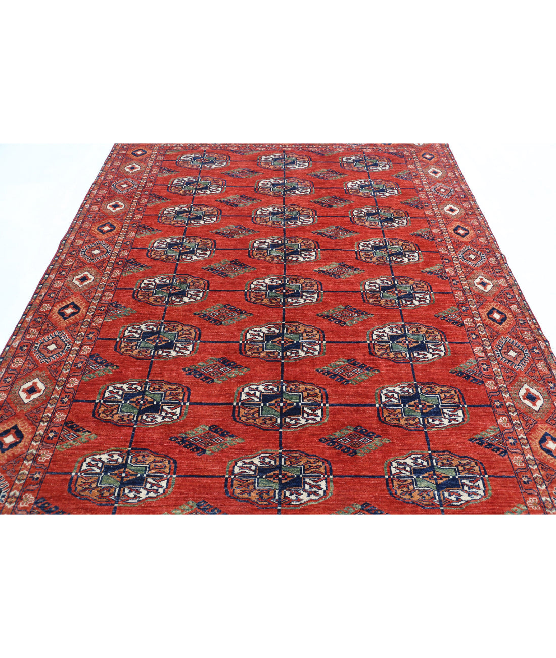 Humna 6'7'' X 9'7'' Hand-Knotted Wool Rug 6'7'' x 9'7'' (198 X 288) / Red / N/A