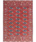 Humna 6'7'' X 9'7'' Hand-Knotted Wool Rug 6'7'' x 9'7'' (198 X 288) / Red / N/A