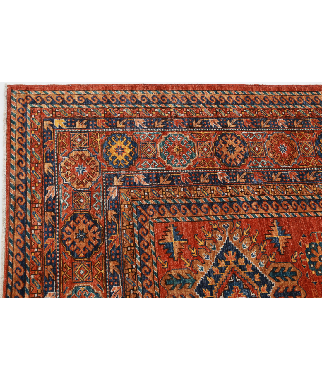 Hand Knotted Humna Wool Rug 13' 6" X 16' 2" 13' 6" X 16' 2" (411 X 493) / Red / Red