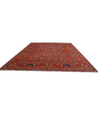 Humna 13'0'' X 16'1'' Hand-Knotted Wool Rug 13'0'' x 16'1'' (390 X 483) / Red / Red