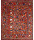 Humna 13'0'' X 16'1'' Hand-Knotted Wool Rug 13'0'' x 16'1'' (390 X 483) / Red / Red