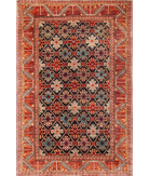 Hand Knotted Humna Wool Rug 6' 7" X 9' 10" 6' 7" X 9' 10" (201 X 300) / Charcoal / Rust