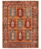 Hand Knotted Humna Wool Rug 5' 1" X 6' 9" 5' 1" X 6' 9" (155 X 206) / Brown / Rust
