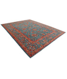 Humna 10'4'' X 13'3'' Hand-Knotted Wool Rug 10'4'' x 13'3'' (310 X 398) / Teal / Teal