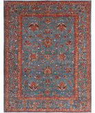 Humna 10'4'' X 13'3'' Hand-Knotted Wool Rug 10'4'' x 13'3'' (310 X 398) / Teal / Teal