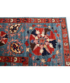 Humna 9'2'' X 11'5'' Hand-Knotted Wool Rug 9'2'' x 11'5'' (275 X 343) / Blue / Rust