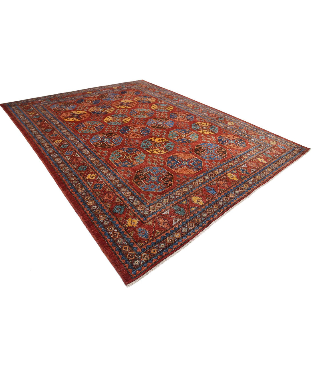 Humna 9'9'' X 12'1'' Hand-Knotted Wool Rug 9'9'' x 12'1'' (293 X 363) / Red / Red