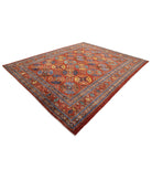 Humna 9'9'' X 12'1'' Hand-Knotted Wool Rug 9'9'' x 12'1'' (293 X 363) / Red / Red