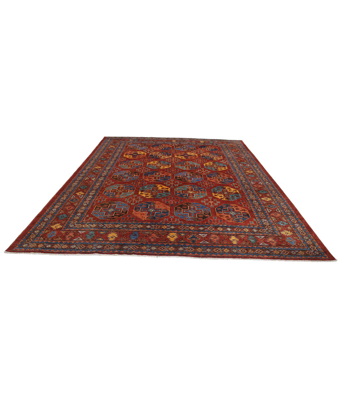 Humna 9'9'' X 12'1'' Hand-Knotted Wool Rug 9'9'' x 12'1'' (293 X 363) / Red / Red