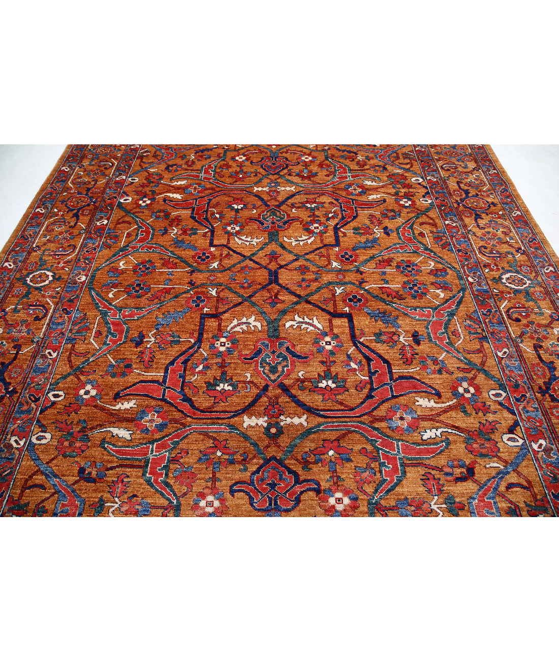 Humna 8'1'' X 9'10'' Hand-Knotted Wool Rug 8'1'' x 9'10'' (243 X 295) / Brown / Brown