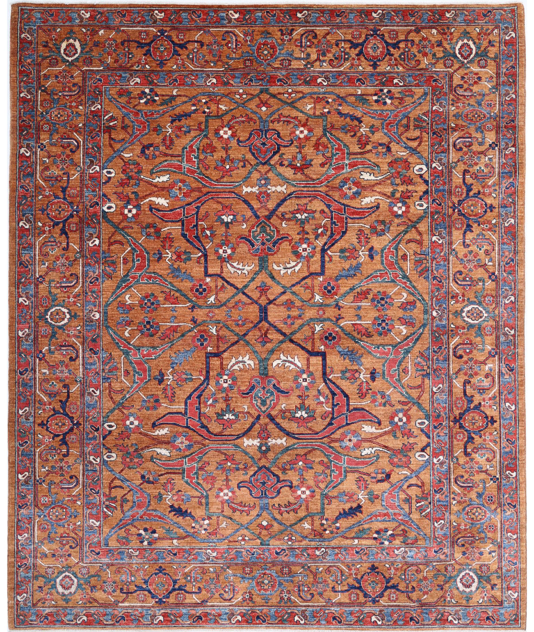 Humna 8'1'' X 9'10'' Hand-Knotted Wool Rug 8'1'' x 9'10'' (243 X 295) / Brown / Brown