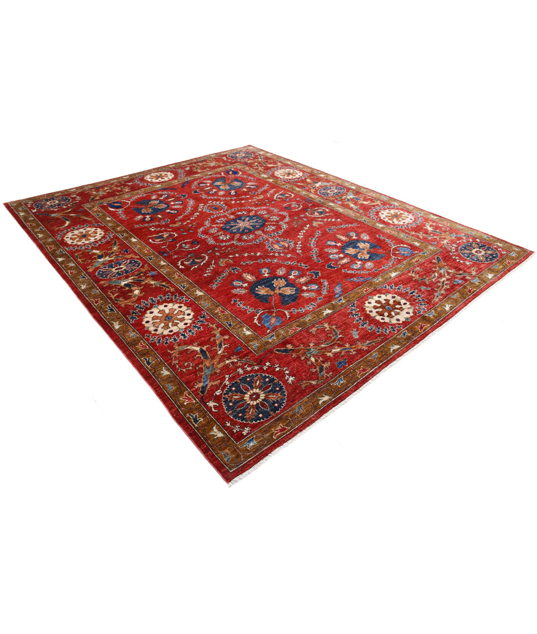 Humna 8'0'' X 10'0'' Hand-Knotted Wool Rug 8'0'' x 10'0'' (240 X 300) / Red / Red