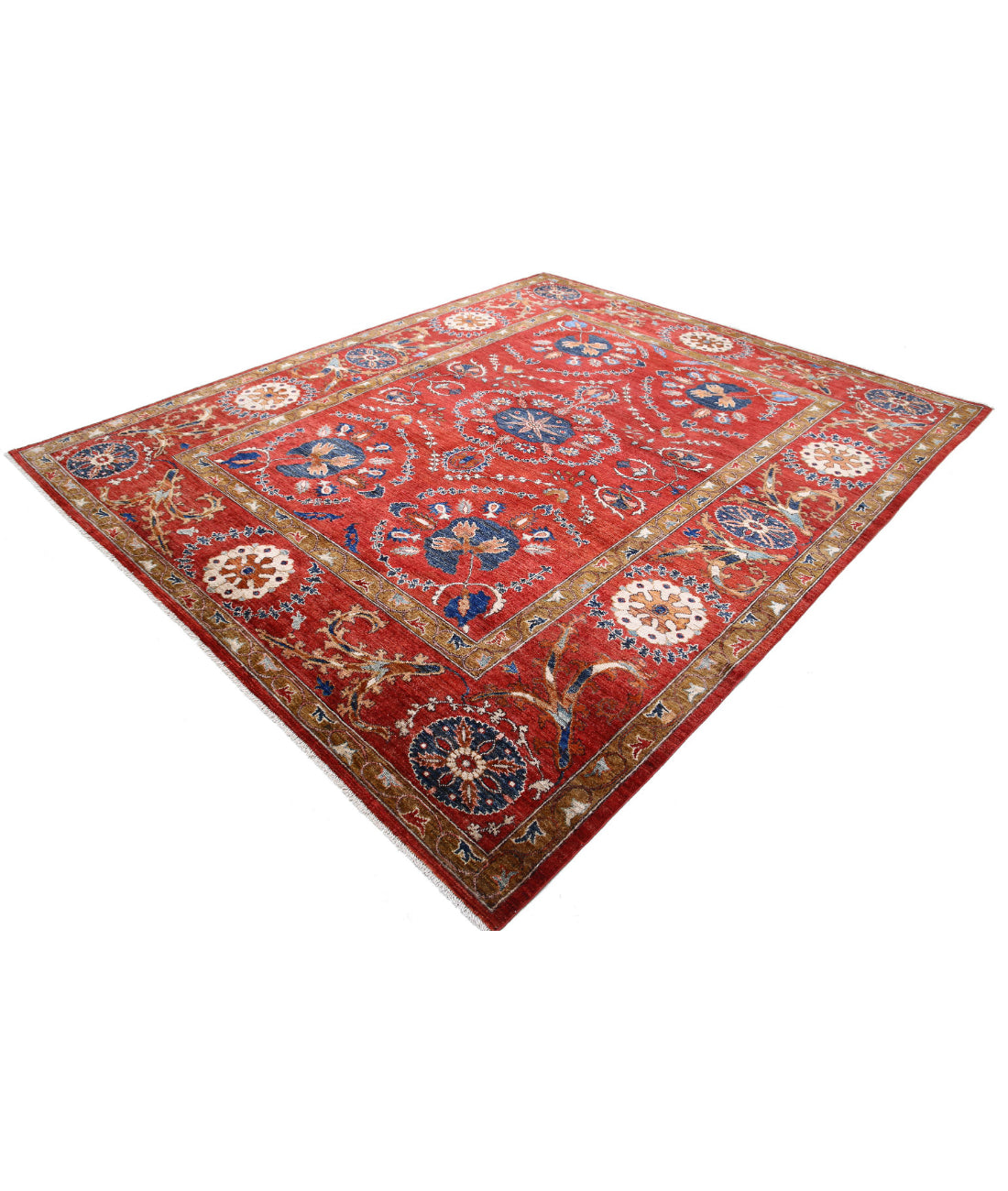 Humna 8'0'' X 10'0'' Hand-Knotted Wool Rug 8'0'' x 10'0'' (240 X 300) / Red / Red