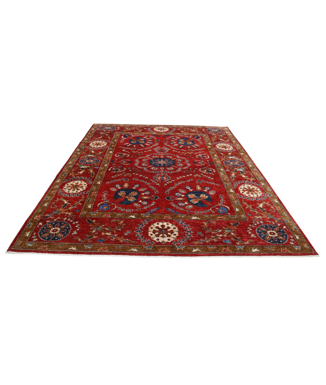 Humna 8'0'' X 10'0'' Hand-Knotted Wool Rug 8'0'' x 10'0'' (240 X 300) / Red / Red