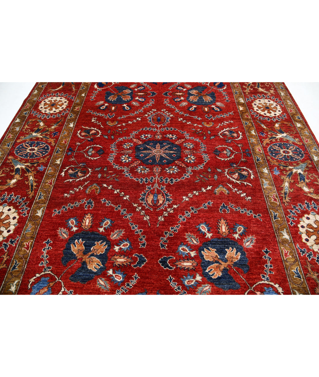 Humna 8'0'' X 10'0'' Hand-Knotted Wool Rug 8'0'' x 10'0'' (240 X 300) / Red / Red