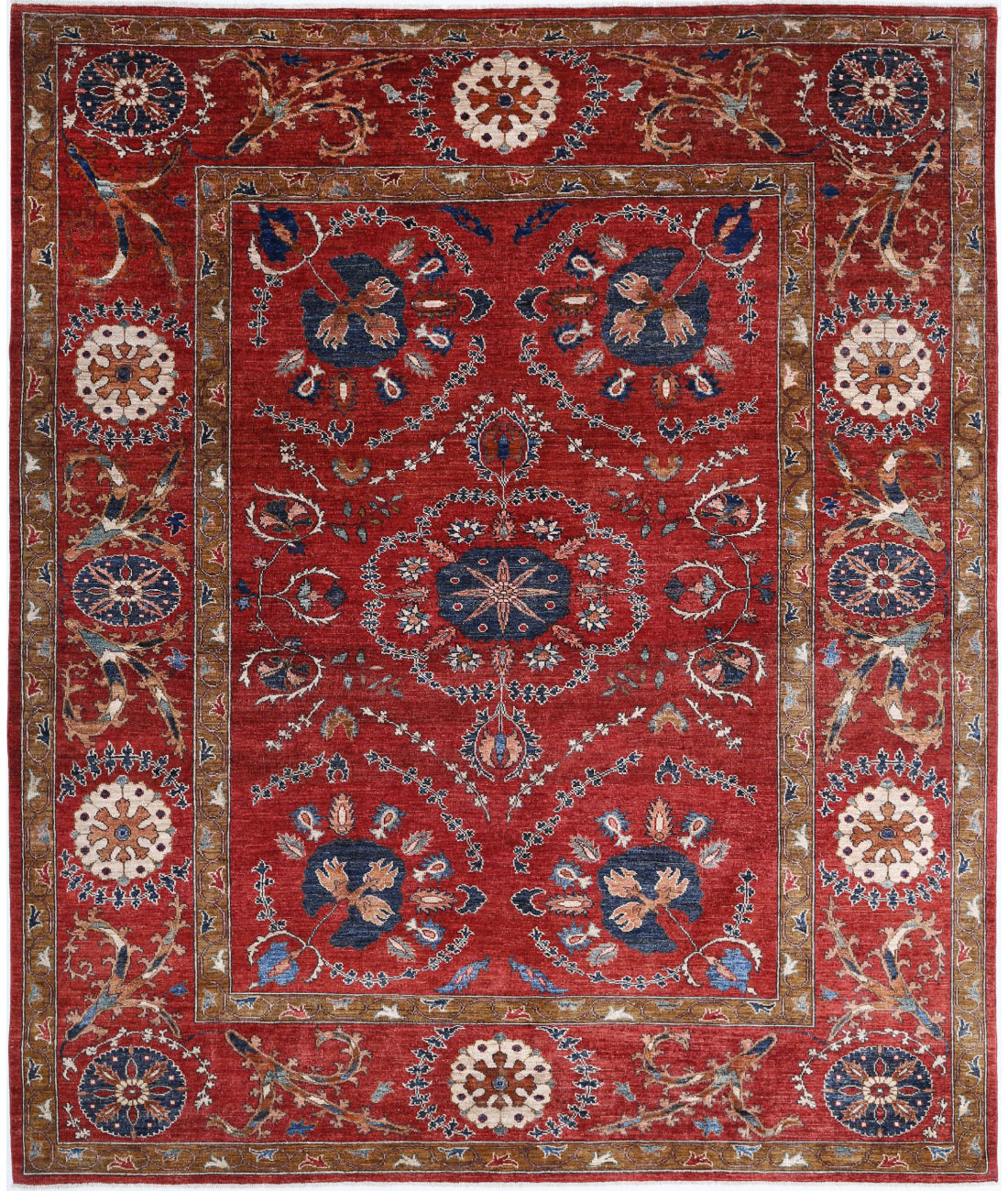 Humna 8'0'' X 10'0'' Hand-Knotted Wool Rug 8'0'' x 10'0'' (240 X 300) / Red / Red