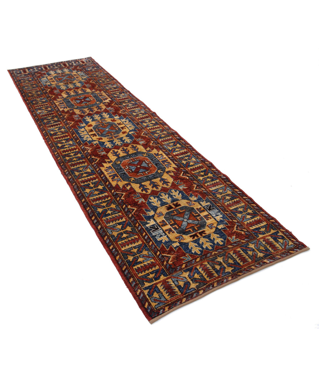 Humna 2'10'' X 9'5'' Hand-Knotted Wool Rug 2'10'' x 9'5'' (85 X 283) / Red / Multi