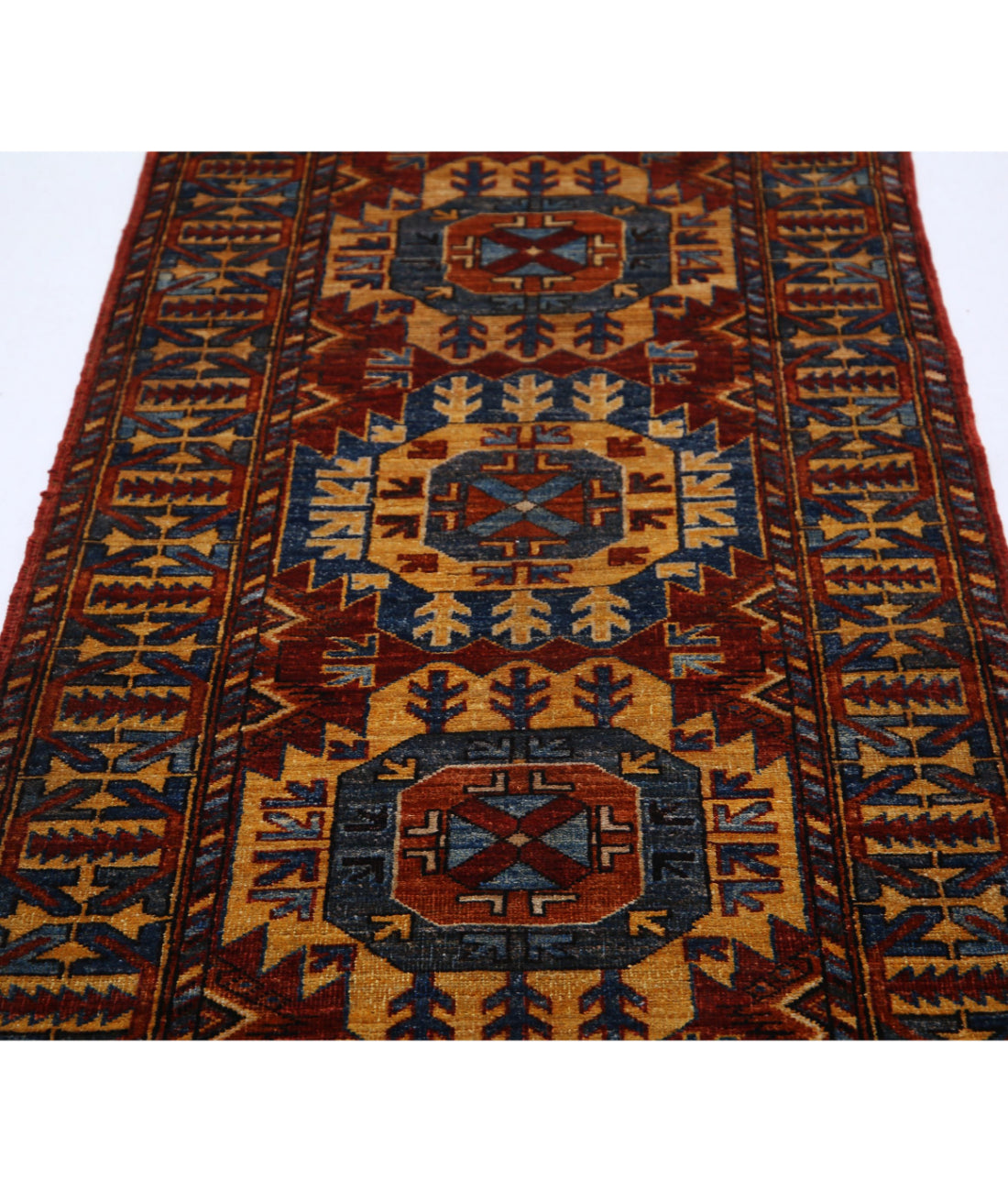 Humna 2'10'' X 9'5'' Hand-Knotted Wool Rug 2'10'' x 9'5'' (85 X 283) / Red / Multi