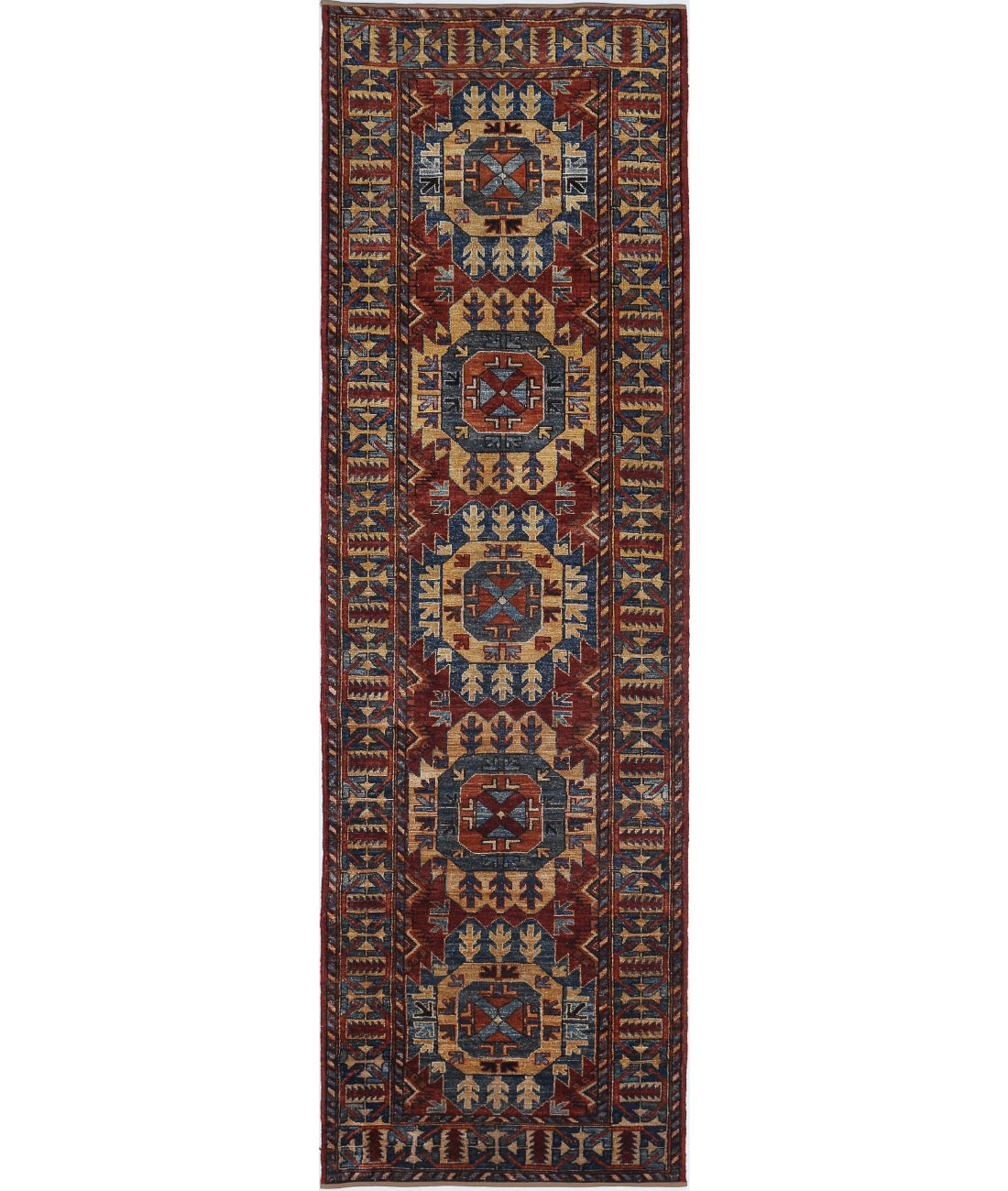 Humna 2'10'' X 9'5'' Hand-Knotted Wool Rug 2'10'' x 9'5'' (85 X 283) / Red / Multi