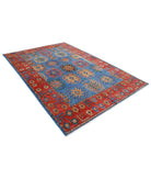 Humna 6'9'' X 10'1'' Hand-Knotted Wool Rug 6'9'' x 10'1'' (203 X 303) / Blue / Red