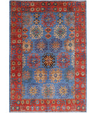 Humna 6'9'' X 10'1'' Hand-Knotted Wool Rug 6'9'' x 10'1'' (203 X 303) / Blue / Red