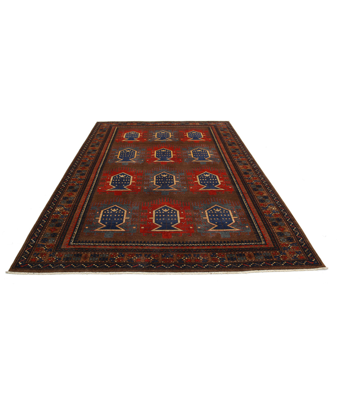 Humna 7'3'' X 10'3'' Hand-Knotted Wool Rug 7'3'' x 10'3'' (218 X 308) / Brown / Brown