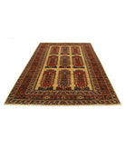 Humna 6'2'' X 9'6'' Hand-Knotted Wool Rug 6'2'' x 9'6'' (185 X 285) / Gold / Red