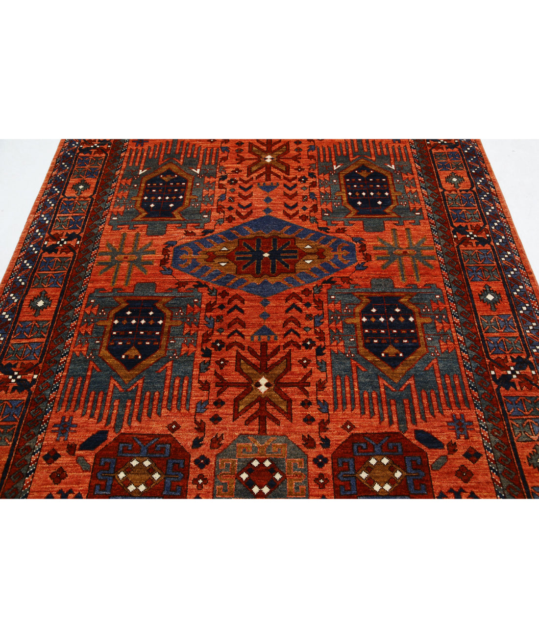 Humna 6'0'' X 8'9'' Hand-Knotted Wool Rug 6'0'' x 8'9'' (180 X 263) / Rust / Rust