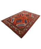 Humna 6'5'' X 9'4'' Hand-Knotted Wool Rug 6'5'' x 9'4'' (193 X 280) / Red / Red