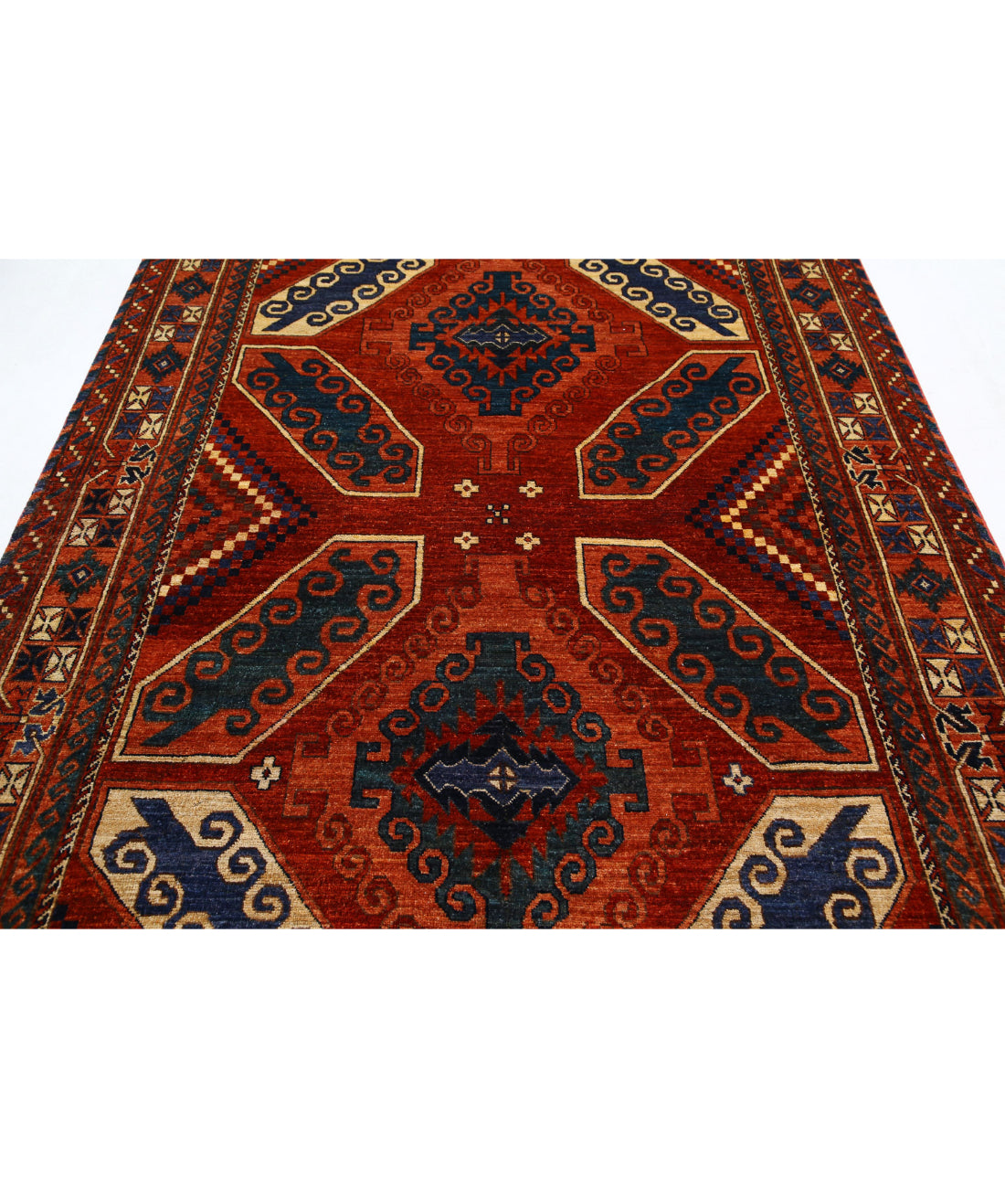 Humna 6'5'' X 9'4'' Hand-Knotted Wool Rug 6'5'' x 9'4'' (193 X 280) / Red / Red