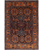 Humna 3'11'' X 5'11'' Hand-Knotted Wool Rug 3'11'' x 5'11'' (118 X 178) / Brown / Gold