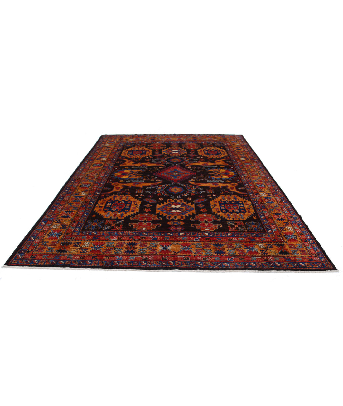 Humna 8'4'' X 10'2'' Hand-Knotted Wool Rug 8'4'' x 10'2'' (250 X 305) / Brown / Gold