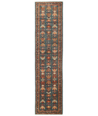 Hand Knotted Humna Wool Rug 2' 11" X 12' 7" 2' 11" X 12' 7" (89 X 383) / Teal / Rust