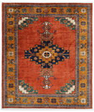 Hand Knotted Humna Wool Rug 8' 8" X 10' 1" 8' 8" X 10' 1" (264 X 307) / Rust / Blue