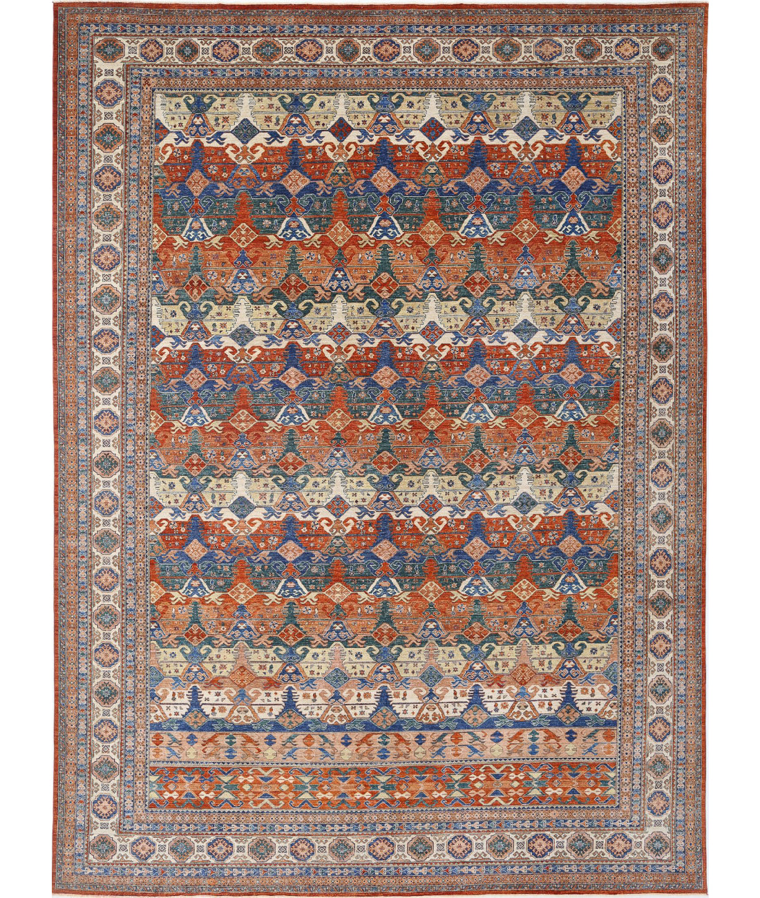 Humna 14'6'' X 19'2'' Hand-Knotted Wool Rug 14'6'' x 19'2'' (435 X 575) / Multi / Ivory