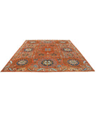 Humna 9'8'' X 10'4'' Hand-Knotted Wool Rug 9'8'' x 10'4'' (290 X 310) / Rust / Blue