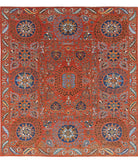 Humna 9'8'' X 10'4'' Hand-Knotted Wool Rug 9'8'' x 10'4'' (290 X 310) / Rust / Blue