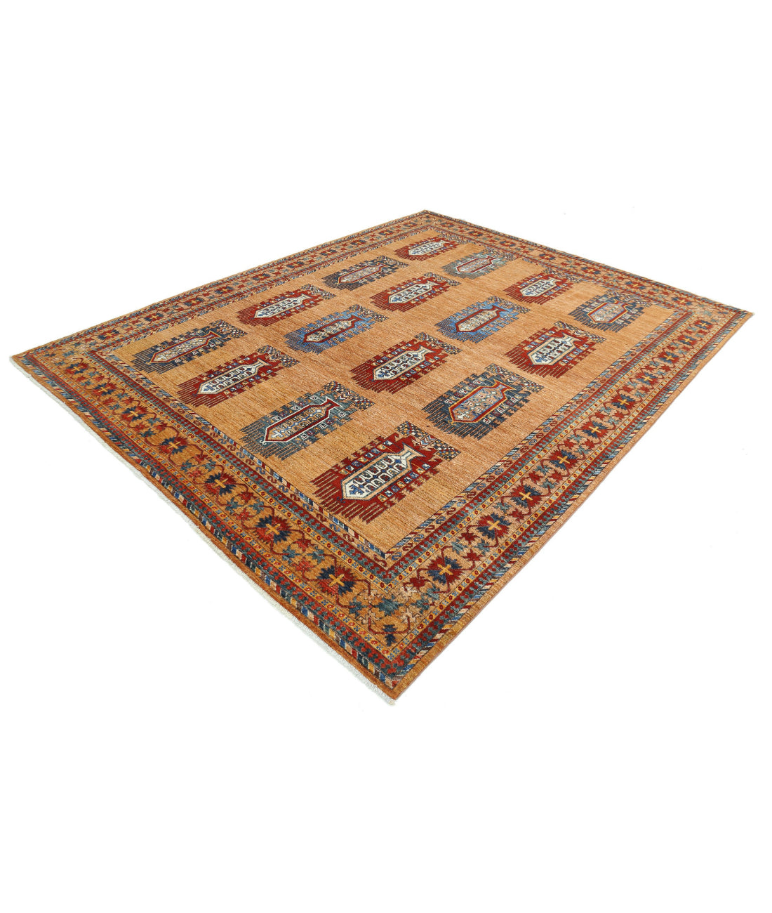 Humna 8'1'' X 10'0'' Hand-Knotted Wool Rug 8'1'' x 10'0'' (243 X 300) / Brown / Red