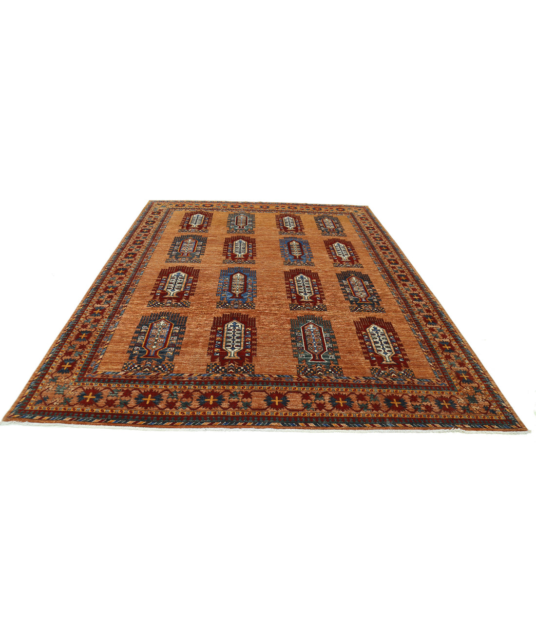 Humna 8'1'' X 10'0'' Hand-Knotted Wool Rug 8'1'' x 10'0'' (243 X 300) / Brown / Red