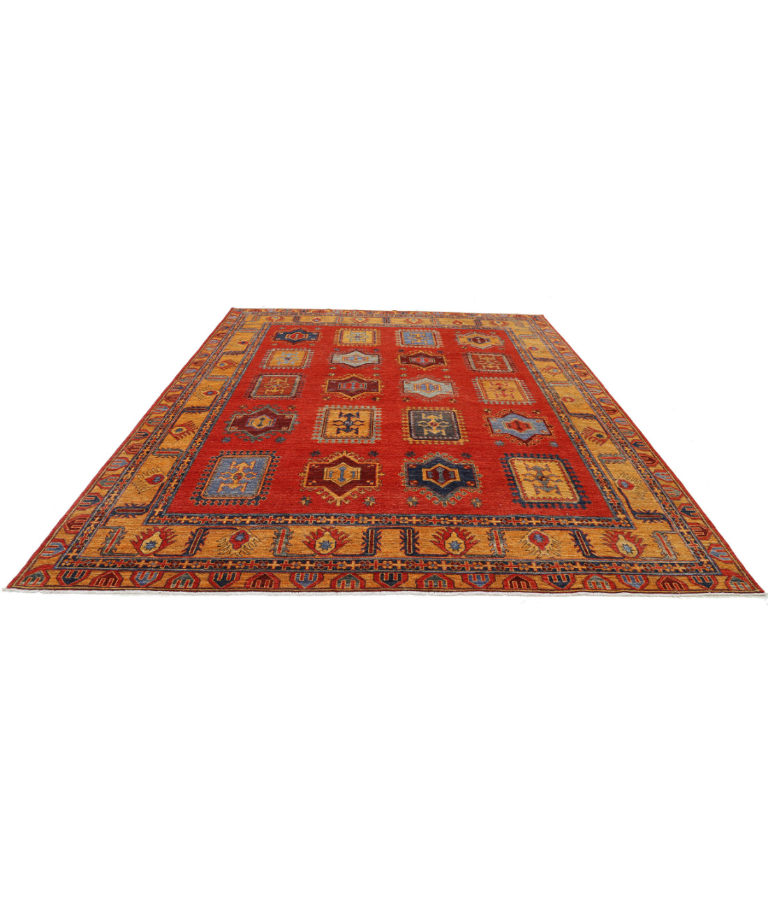 Humna 8'8'' X 12'2'' Hand-Knotted Wool Rug 8'8'' x 12'2'' (260 X 365) / Red / Gold