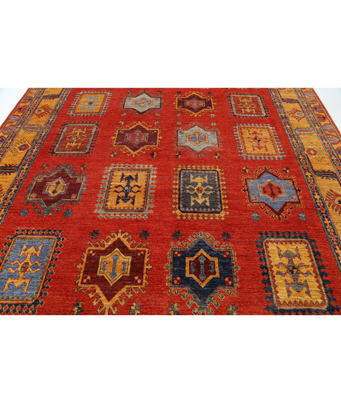 Humna 8'8'' X 12'2'' Hand-Knotted Wool Rug 8'8'' x 12'2'' (260 X 365) / Red / Gold